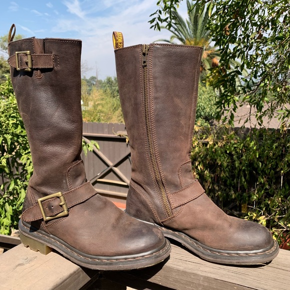 Dr. Martens | Shoes | Dr Martens Robin Tall Biker Boot In Dark Brown |  Poshmark